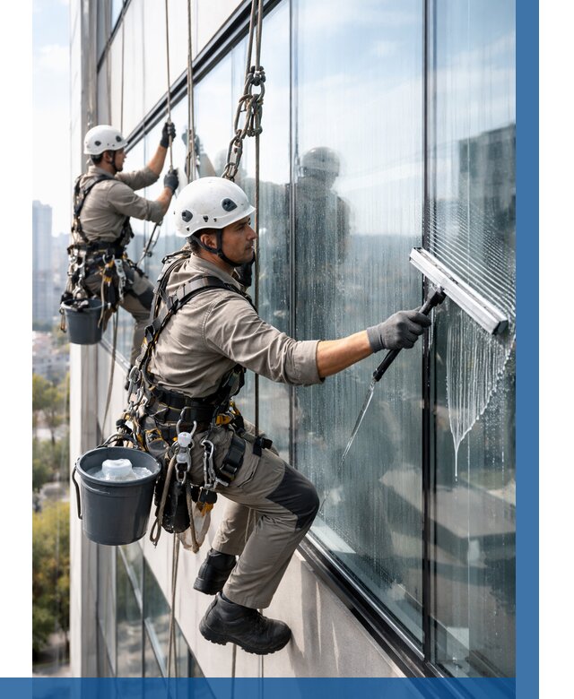 Мойка окон альпинистами в Электростали от 4559 р. | ВЫСОТНИК-Элк