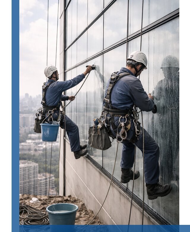 Профессиональная мойка фасадных окон альпинистами в Электростали