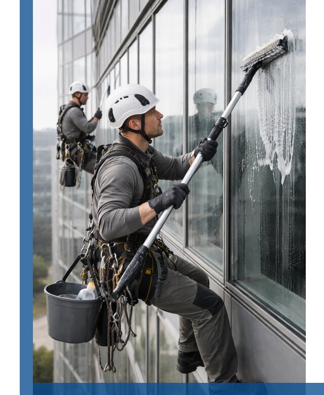 Высотная мойка сплошного остекления с выездом в Электростали