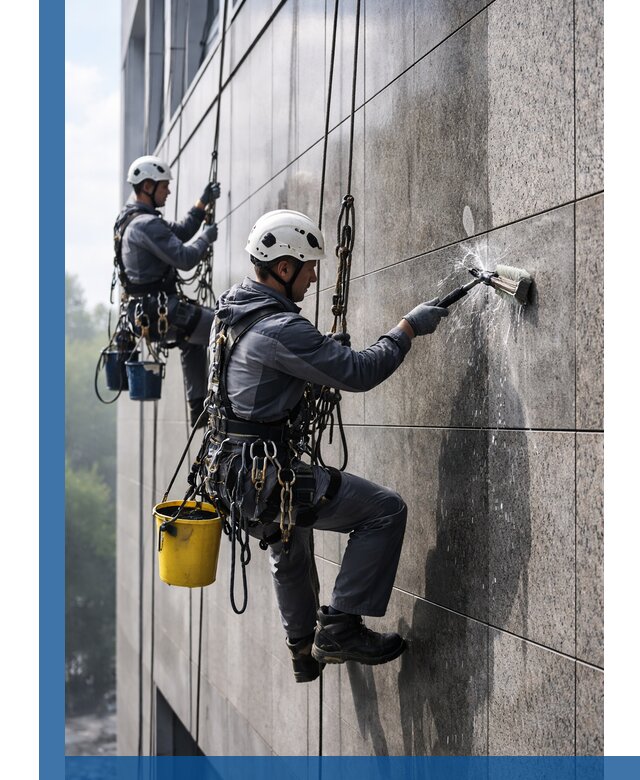 Профессиональная мойка фасада из керамогранита в Электростали