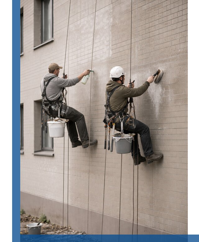 Удаление высолов с фасада зданий в Электростали без повреждений и следов