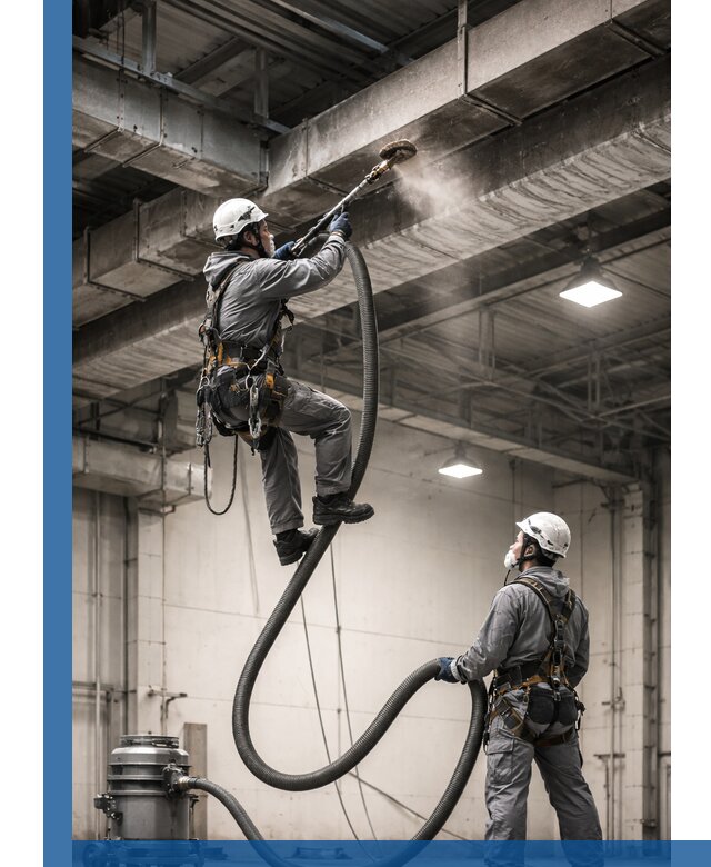 Обеспыливание потолочных конструкций в Электростали промышленным альпинизмом