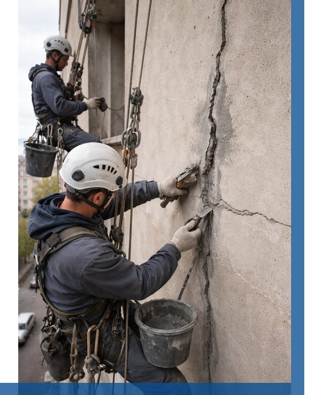 Заделка трещин на фасаде в Электростали от 912 р. | ВЫСОТНИК-Элк