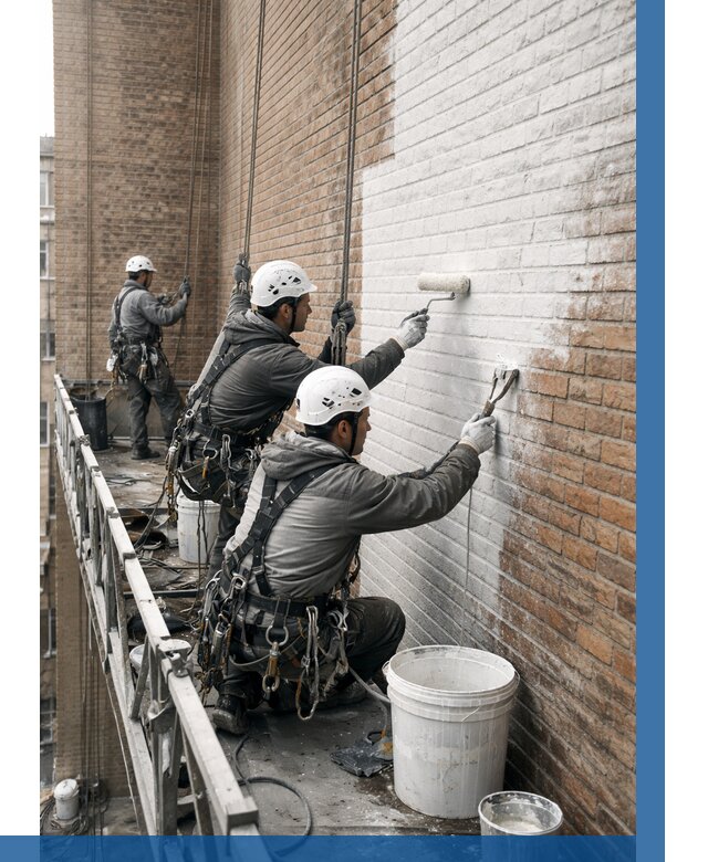 Покраска кирпичного фасада в Электростали от 355 р. | ВЫСОТНИК-Элк