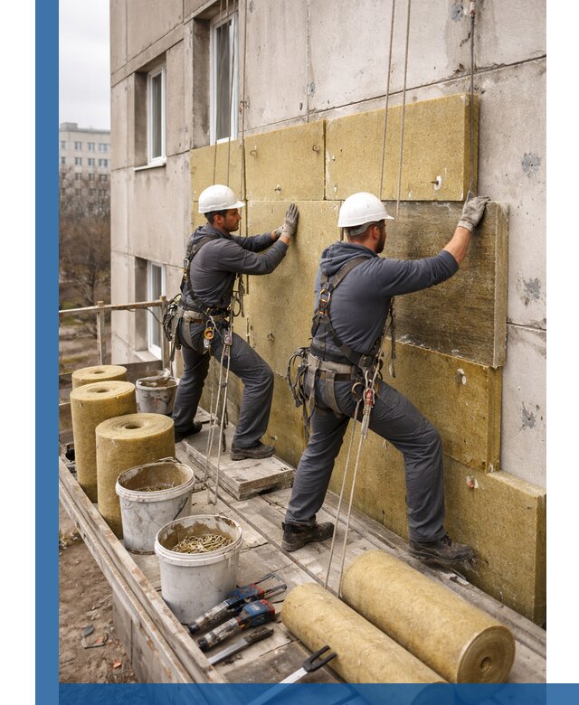 Утепление фасада минватой в Электростали под ключ с гарантией