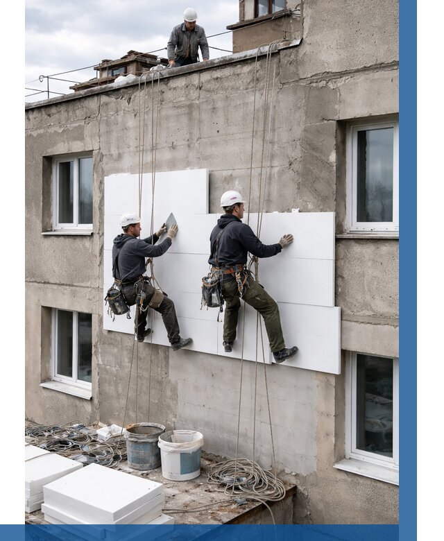 Утепление фасада пенополистиролом в Электростали от 1823 р. | ВЫСОТНИК-Элк