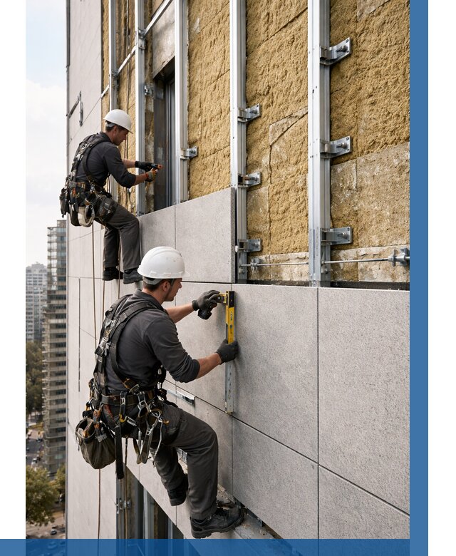 Монтаж вентилируемого фасада в Электростали от 3546 р. | ВЫСОТНИК-Элк