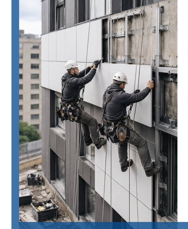 Монтаж композитных панелей фасада в Электростали под ключ