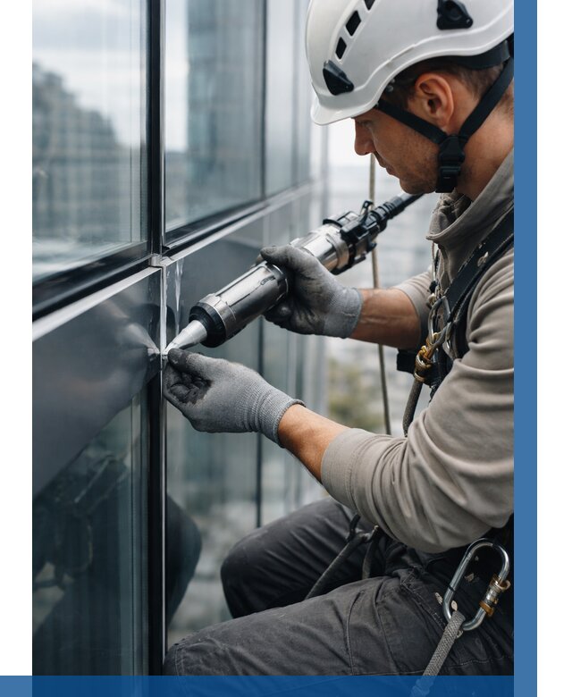 Герметизация стыков витража в Электростали от 1216 р. | ВЫСОТНИК-Элк