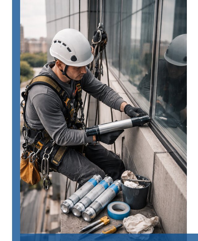 Герметизация стыков витража в Электростали для герметичных фасадов