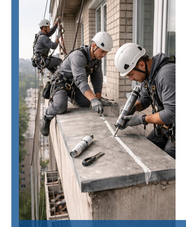 Герметизация балконного козырька в Электростали профессионально