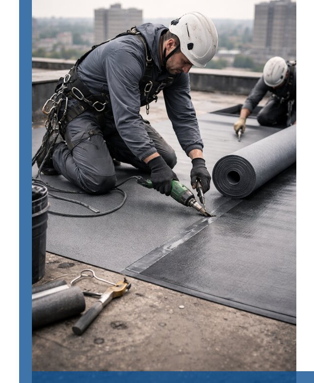 Ремонт мягкой кровли в Электростали с выездом промальпинистов