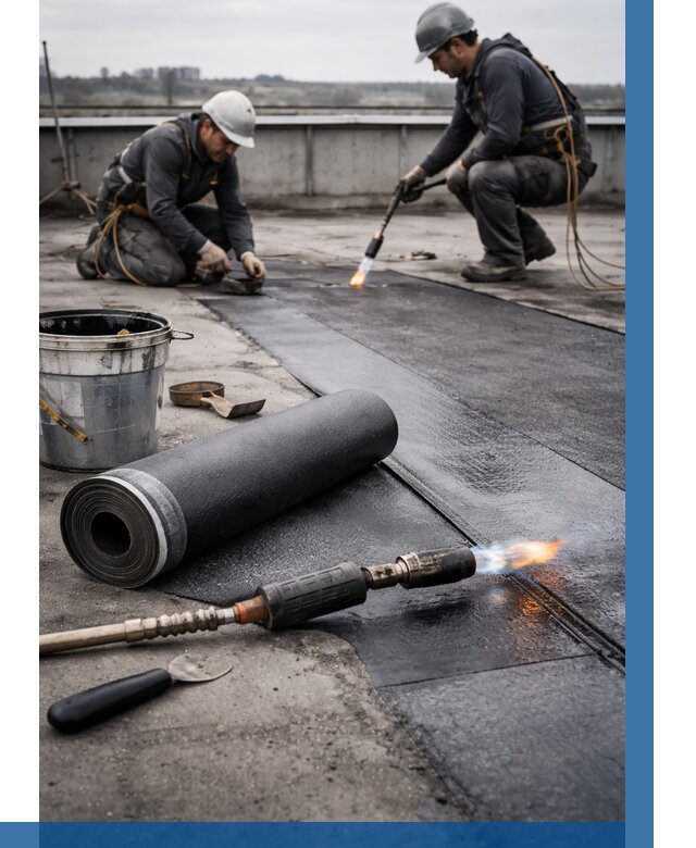 Ремонт рулонной кровли в Электростали от 658 р. | ВЫСОТНИК-Элк