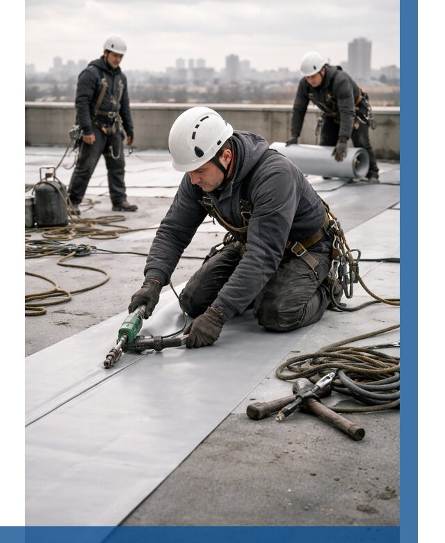 Ремонт мембранной кровли в Электростали от 1823 р./м2 | ВЫСОТНИК-Элк