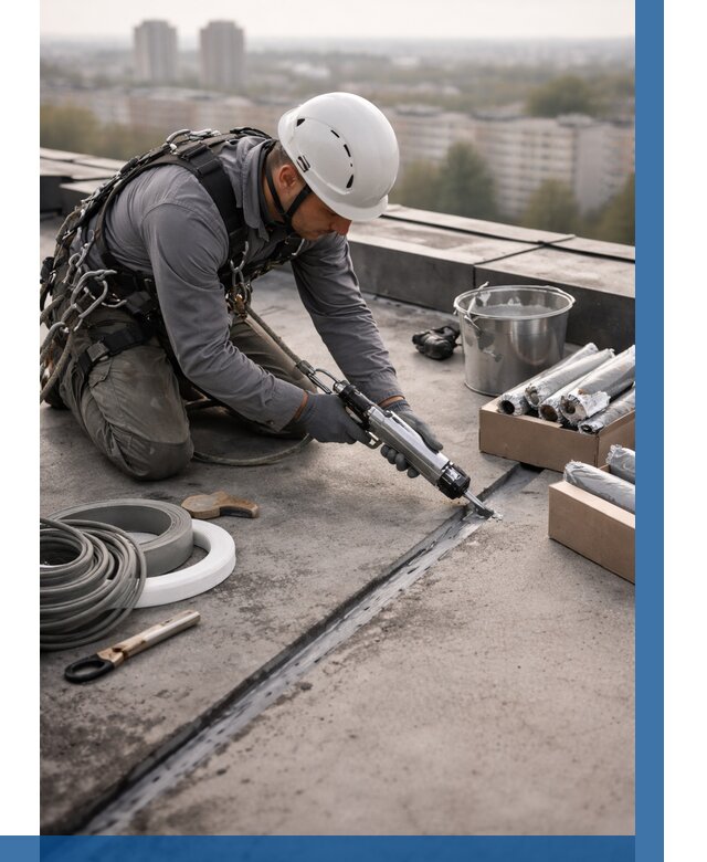 Герметизация швов кровли в Электростали от 456 р./м2 | ВЫСОТНИК-Элк