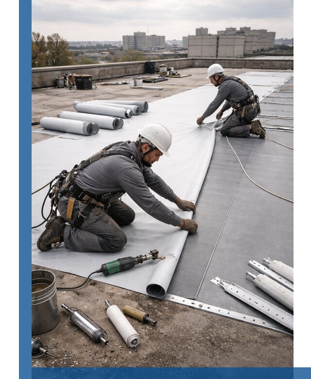 Монтаж мембранной кровли в Электростали для промышленных зданий