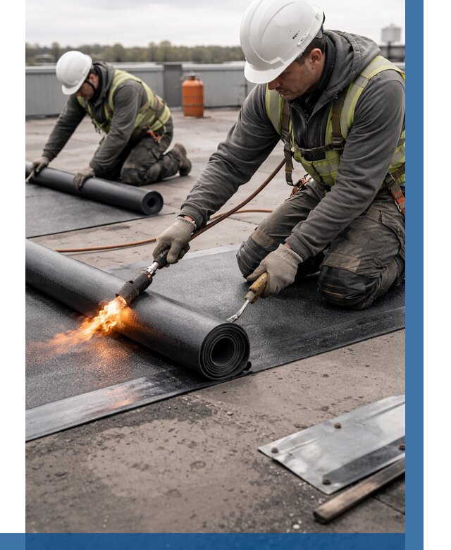 Монтаж наплавляемой кровли в Электростали от 861 р. — ВЫСОТНИК-Элк