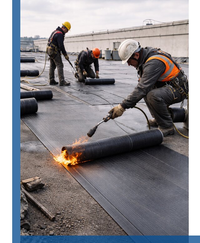 Монтаж наплавляемой кровли в Электростали профессионально
