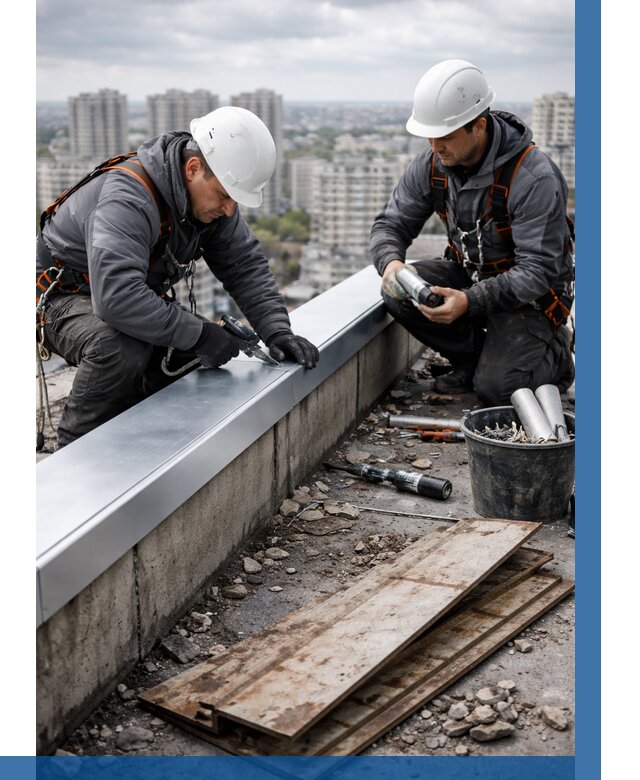 Замена парапетных крышек под ключ в Электростали от 1216 р. | ВЫСОТНИК-Элк