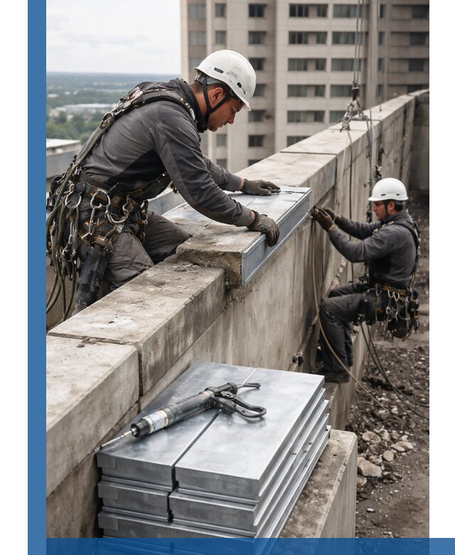 Замена парапетных крышек и установка новых в Электростали