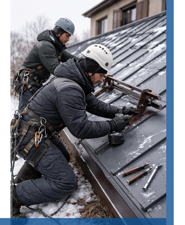 Монтаж снегозадержателей в Электростали от 456 р. | ВЫСОТНИК-Элк