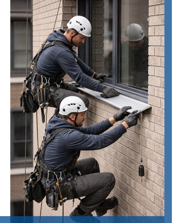 Монтаж оконных отливов под ключ в Электростали от 3546 р. | ВЫСОТНИК-Элк