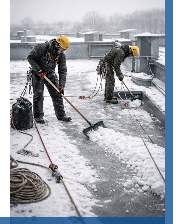 Очистка крыши от снега в Электростали от 7598 р. | ВЫСОТНИК-Элк