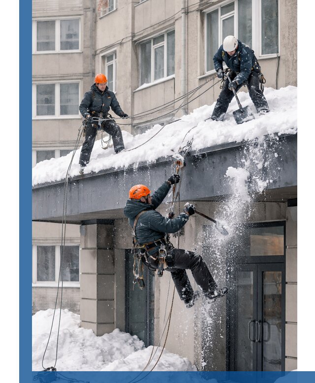 Безопасная очистка навесов от снега в Электростали круглогодично