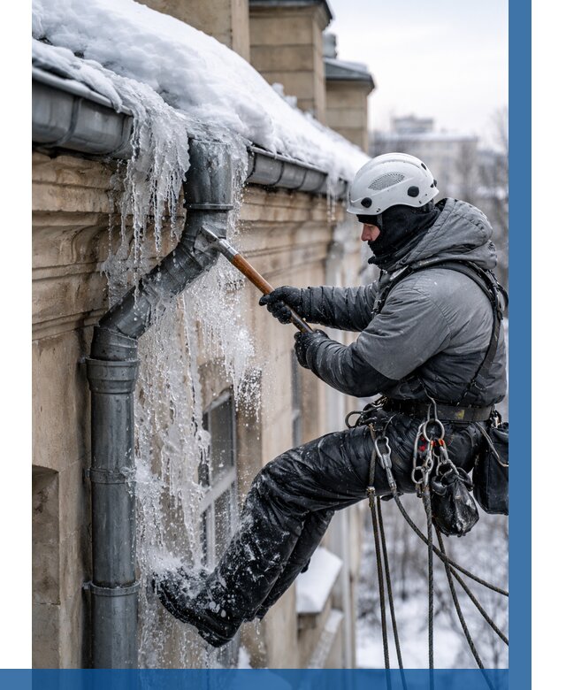 Очистка водостоков от льда в Электростали от 3546 р. | ВЫСОТНИК-Элк