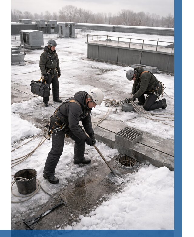 Абонентское обслуживание кровли зимой в Электростали от 8104 р. | ВЫСОТНИК-Элк