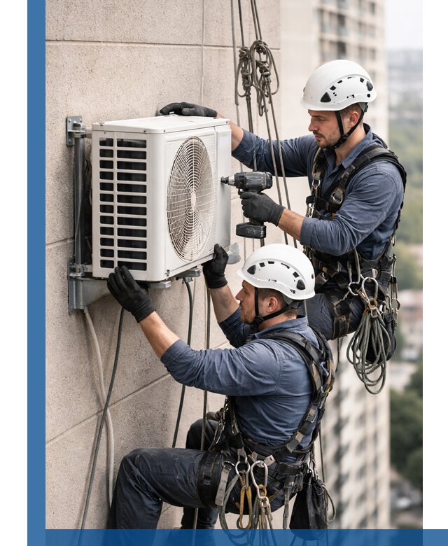 Монтаж внешнего блока кондиционера в Электростали установка и крепление