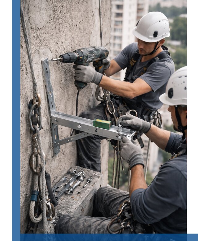 Установка кронштейнов кондиционера и крепежа в Электростали