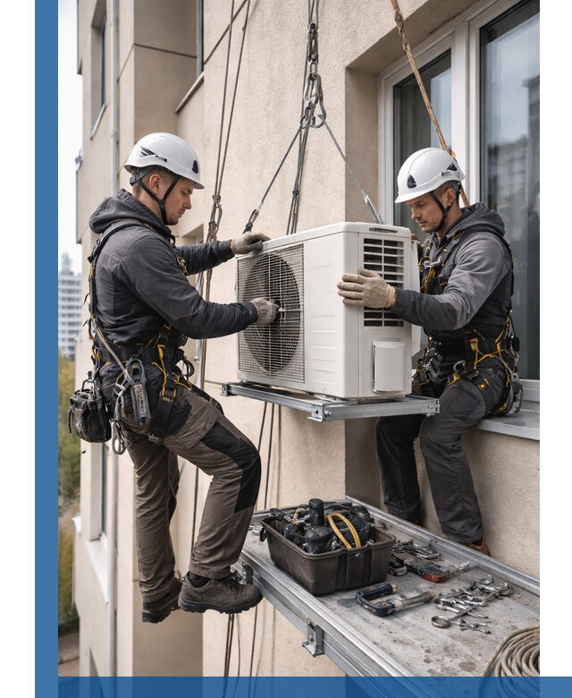 Перенос внешнего блока кондиционера в Электростали с монтажом и крепежом