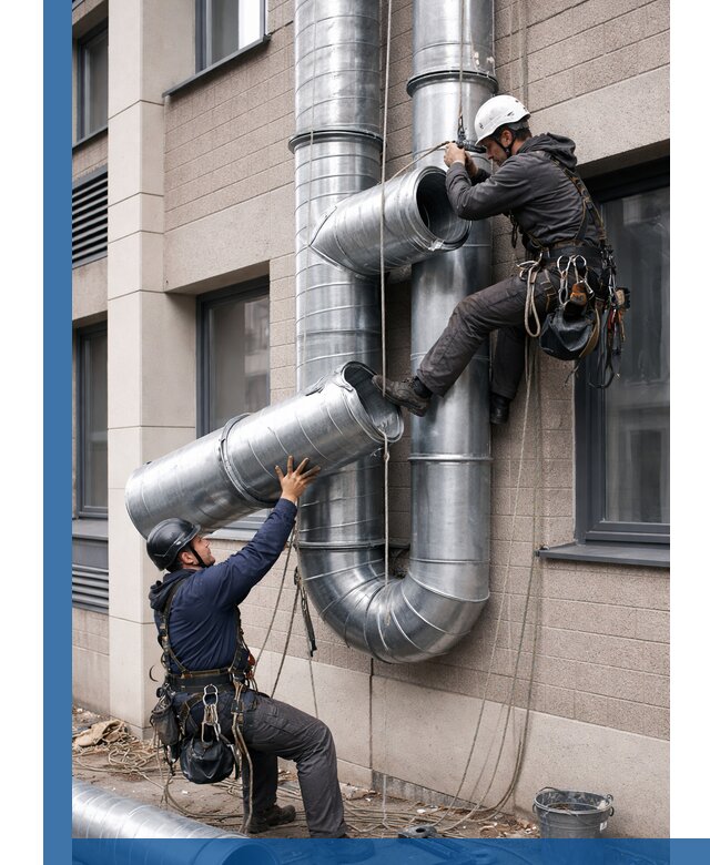 Монтаж фасадных воздуховодов в Электростали с герметизацией и крепежом