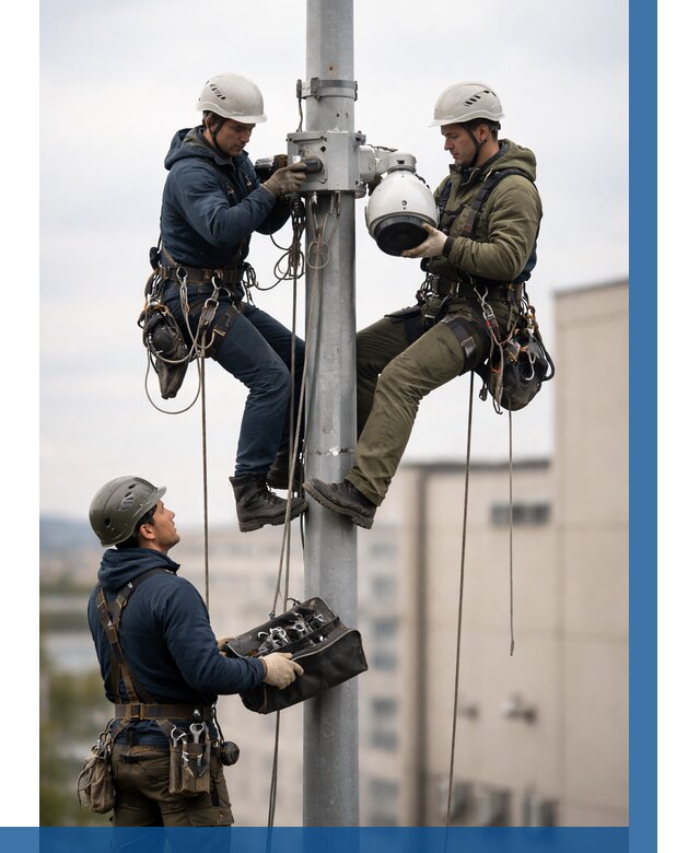 Установка видеокамер на мачте в Электростали от 8611 р. | ВЫСОТНИК-Элк