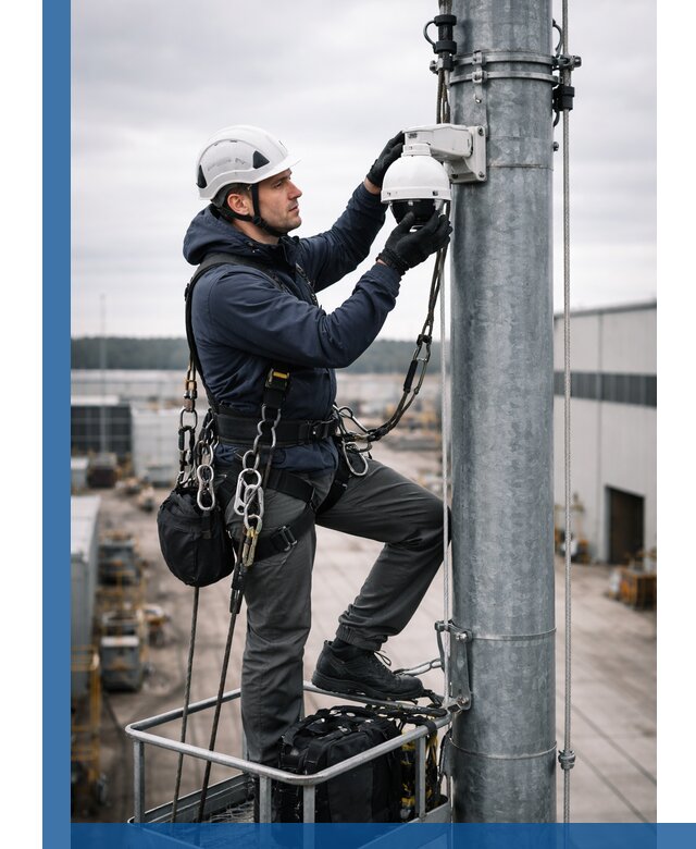 Профессиональная установка видеокамер на мачте в Электростали