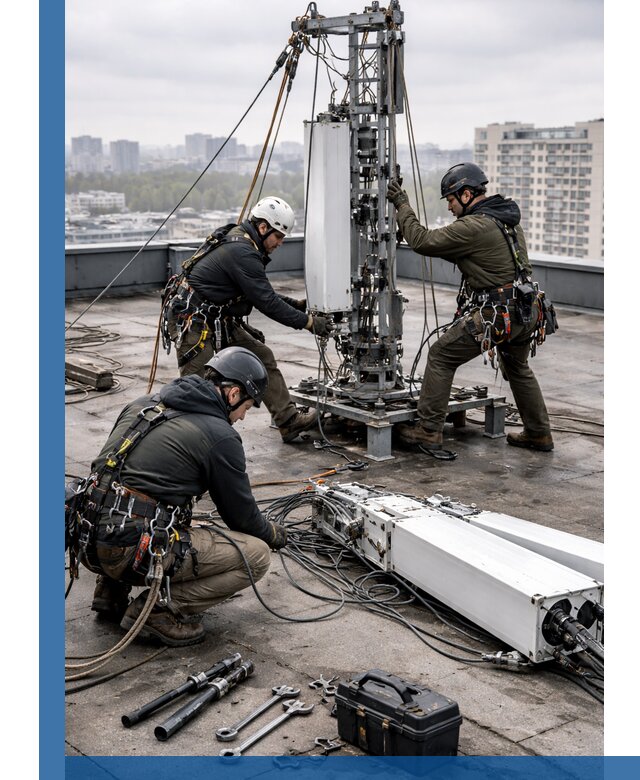 Демонтаж антенн на крыше зданий в Электростали с гарантией