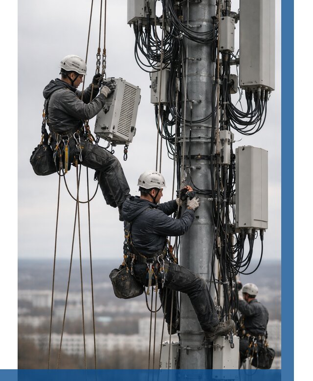 Монтаж оборудования связи на мачте в Электростали от 7598 р. | ВЫСОТНИК-Элк
