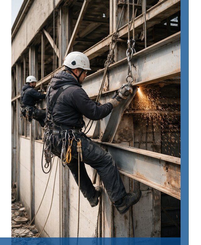 Демонтаж металлоконструкций на высоте в Электростали от 6585р. |ВЫСОТНИК-Элк