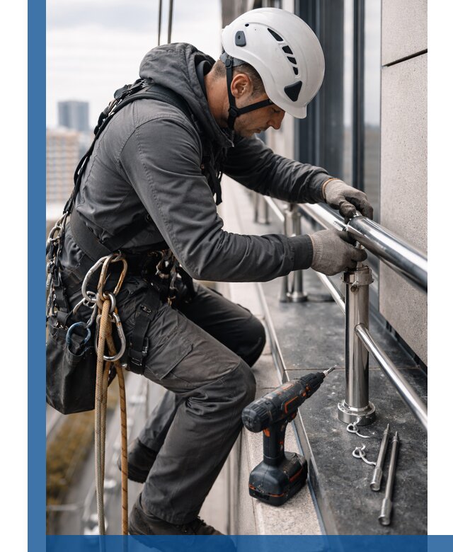 Монтаж ограждений на высоте в Электростали для зданий и конструкций