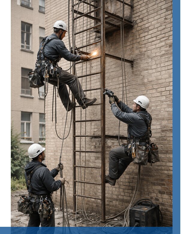 Ремонт пожарной лестницы в Электростали от 7598 р. | ВЫСОТНИК-Элк