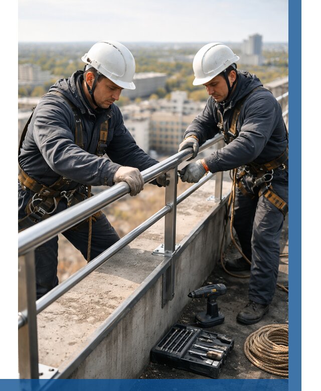 Монтаж перил на высоте в Электростали от 2533 р. | ВЫСОТНИК-Элк