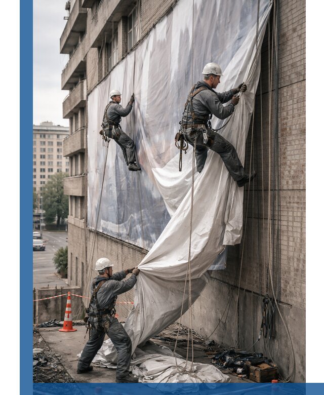 Демонтаж баннеров с фасада в Электростали оперативно и безопасно