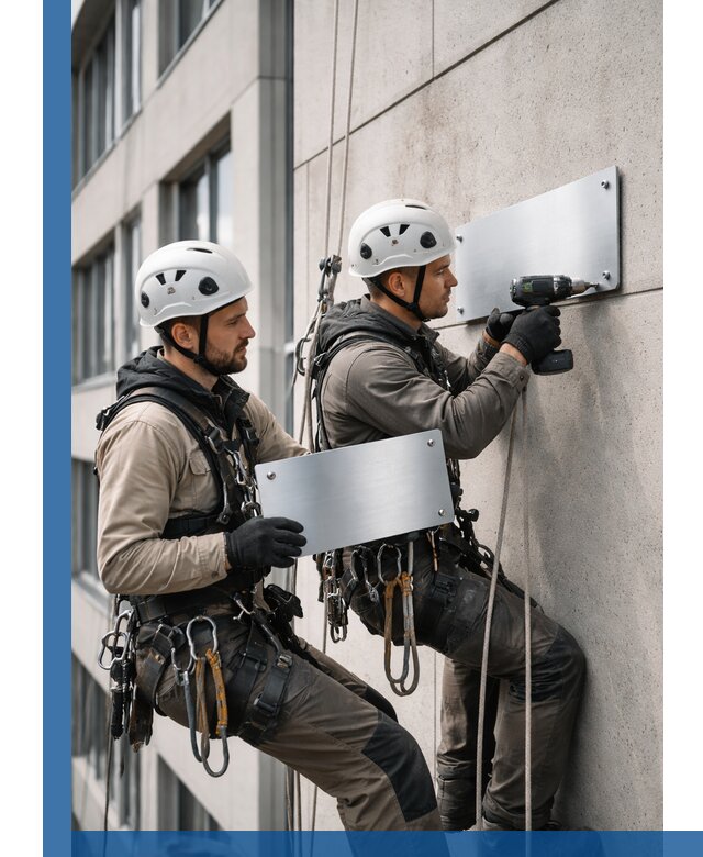 Монтаж табличек и указателей в Электростали для зданий и сооружений