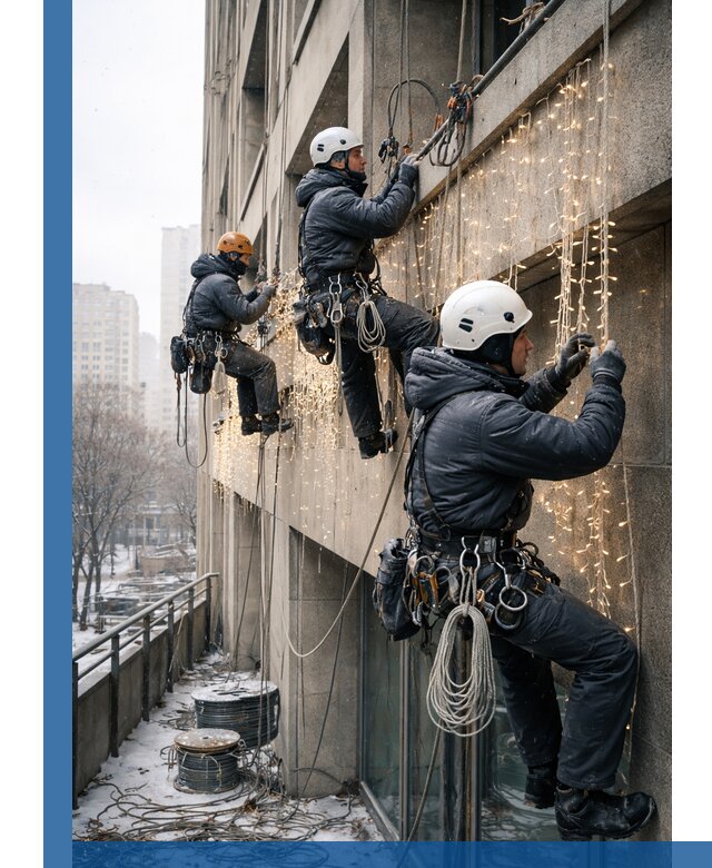 Монтаж новогодней иллюминации и украшение фасадов в Электростали