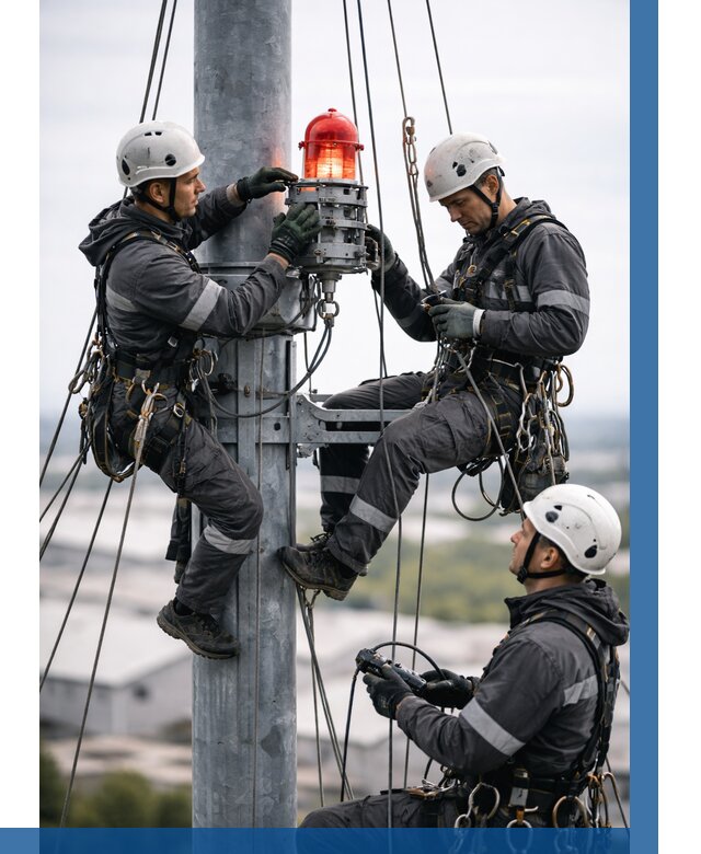 Монтаж заградительных огней в Электростали от 8611 р. | ВЫСОТНИК-Элк