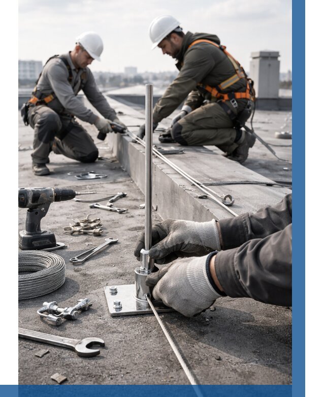 Монтаж молниезащиты на кровле в Электростали цена от 25325 р. | ВЫСОТНИК-Элк