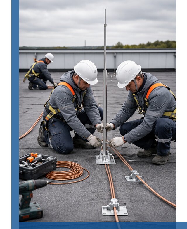 Монтаж молниезащиты на кровле в Электростали под ключ с гарантией