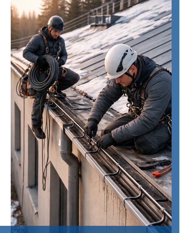 Монтаж греющего кабеля на кровле в Электростали от 456 р. | ВЫСОТНИК-Элк