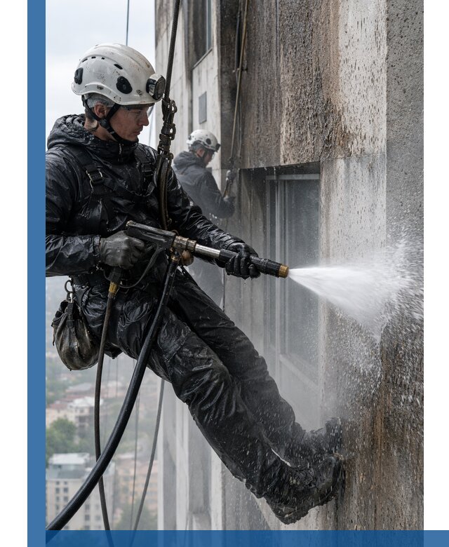 Гидроструйная очистка фасадов и конструкций в Электростали